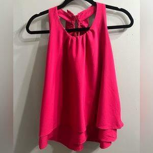Hot pink blouse with ruffled open back💖